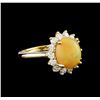 Image 1 : 2.74 ctw Opal and Diamond Ring - 14KT Yellow Gold