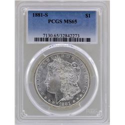 1881-S $1 Morgan Silver Dollar Coin PCGS MS65