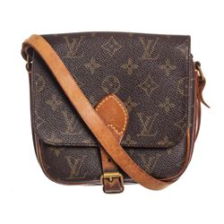 Louis Vuitton Monogram Canvas Leather Cartouchiere PM Shoulder Bag