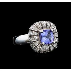 14KT White Gold 1.52 ctw Tanzanite and Diamond Ring