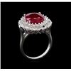 Image 4 : GIA Cert 6.53 ctw Ruby and Diamond Ring - 14KT White Gold