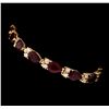 Image 2 : 21.64 ctw Ruby and Diamond Bracelet - 14KT Rose Gold