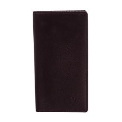 Louis Vuitton Burgundy Taiga Leather Bifold Long Wallet