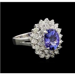 14KT White Gold 2.37 ctw Tanzanite and Diamond Ring