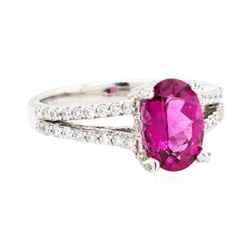 2.56 ctw Rubellite And Diamond Ring - 14KT White Gold