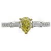 Image 1 : 1.04 ctw Fancy Yellow Diamond Ring - 18KT Two-Tone Gold