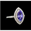 Image 1 : 14KT White Gold 1.64 ctw Tanzanite and Diamond Ring