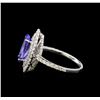 Image 3 : 14KT White Gold 1.64 ctw Tanzanite and Diamond Ring