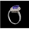 Image 4 : 14KT White Gold 1.64 ctw Tanzanite and Diamond Ring