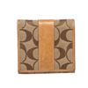 Image 1 : Coach Brown Beige Monogram Canvas Tan Leather Trim Small Wallet