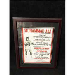 MUHAMMAD ALI REPRINT BOXING POSTER FRAMED (VANCOUVER BC)