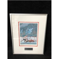 PAUL HENDERSON SIGNED "THE SHOT HEARD AROUND THE WORLD" FRAMED PRINT