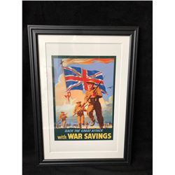 BACK THE GREAT ATTACK WITH WAR SAVINGS FRAMED POSTER (16X20)