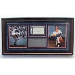 SANDY KOUFAX SIGNED INDEX CARD IN FRAMED DISPLAY
