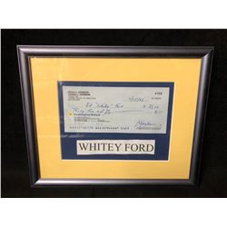 WHITEY FORD SIGNED BANK CHEQUE (FRAMED)