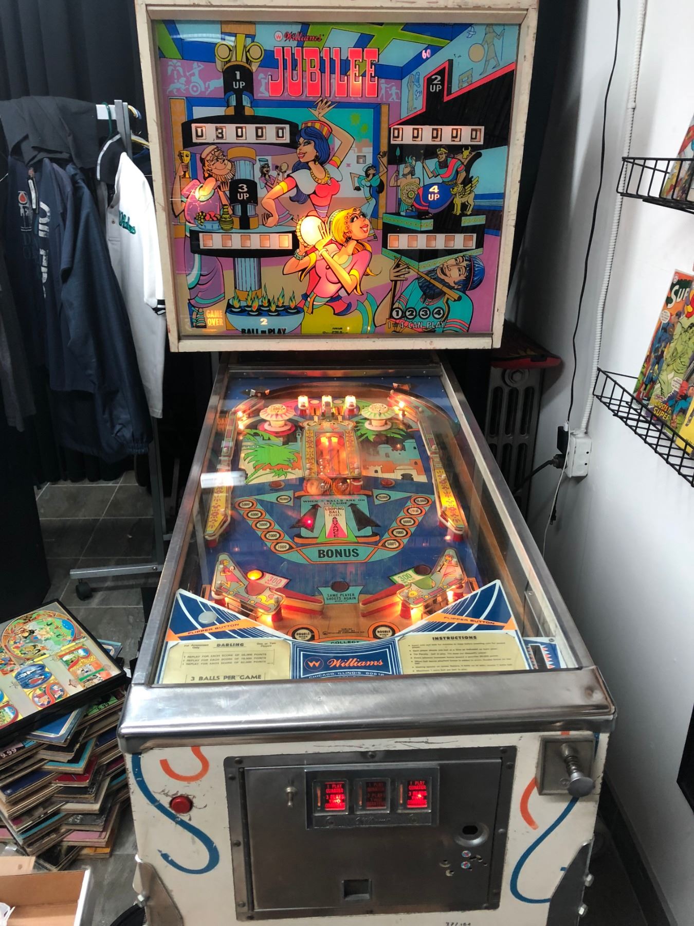 Pinball Auction VINTAGE 1972 WILLIAMS JUBILEE PINBALL MACHINE