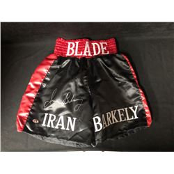 IRAN BARKLEY SIGNED BOXING TRUNKS W/ COA
