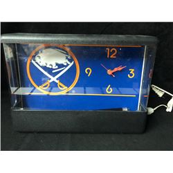 BUFFALO SABRES BLACK LIGHT CLOCK