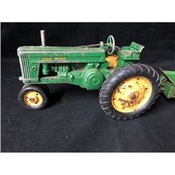 VINTAGE CAST IRON JOHN DEERE TRACTOR (16" TOGETHER)