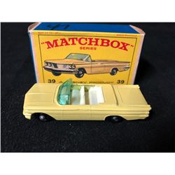 Lesney Matchbox 1-75 Series #39 Yellow Pontiac Convertible