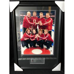 VANCOUVER 2010 TEAM CANADA CURLING SIGNED 22" X 30" FRAMED PHOTO W/ KEVIN MARTIN/ CHERYL BERNARD...
