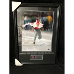 GAETAN BOUCHER SIGNED 28" X 22" FRAMED OLYMPIC PHOTO (GAMEDAY COA)