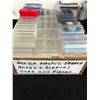Image 1 : BOX OF PLASTIC CARD STORAGE BOXES & SLEEVES (200+ PIECES)