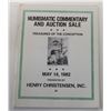 Image 1 : Henry Christensen, Inc. NUMISMATIC COMMENTARY AND AUCTION SALE - TREASURES OF THE CONCEPCION