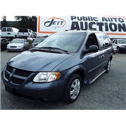 L5 --  2002 DODGE CARAVAN SPORT , Blue , 289221  KM's