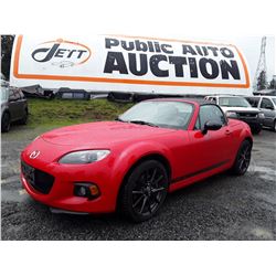 B1- 2013, MAZDA, MX5 MIATA, CONVERTIBLE COUPE, RED, 54,002 KM'S