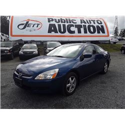 C4 -- 2003 HONDA ACCORD EX COUPE, BLUE, 280,934 KMS