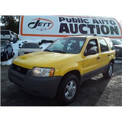 E2 --  2002 FORD ESCAPE XLS , Yellow , 190718  KM's
