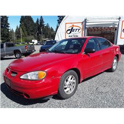 L6 --  2005 PONTIAC GRAND AM SE , Red , 154516  KM's