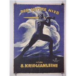 German WWI Poster, "Der Letzte Hieb Ist Die 8. Kr