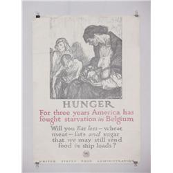 American WWI Poster, "Hunger for Three Years Amer