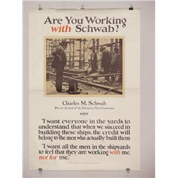 American WWI Poster,  Are You Working Schwab? - I