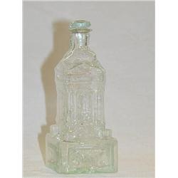 4 3/4" FANCY BUILDING FORM COLOGNE - AQUA W/ PONT