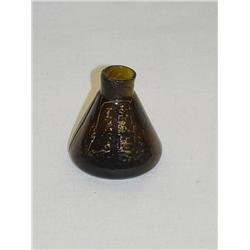 2 1/4" STODDARD CONE INK OLIVE AMBER W/ PONTIL - 