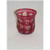 Image 1 : 3 1/2" CRANBERRY CUT TO CLEAR CHRISTMAS LIGHT (PO