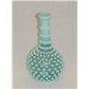 Image 1 : 7" BLUE OPALESCENT HOBNAIL BARBERS BOTTLE W/ POLI