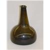 Image 1 : 7 3/4" DUTCH ONION STYLE BOTTLE - OLIVE GREEN W/