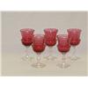 Image 1 : SET (5) 5 1/2" EARLY CRANBERRY WINES W/ CLEAR STE