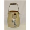 Image 1 : 1 GAL. BATTER JUG W/ COBALT DECORATIONS and BAIL