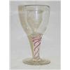 Image 1 : EARLY 4 3/4" CRANBERRY and WHITE AIR TWIST WINE; 