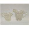 Image 1 : (2) CLEAR GLASS SANDWICH CREAMERS: 4 1/4" ACANTHU