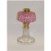 Image 1 : 7 1/4" VICT. CRANBERRY OPALESCENT OIL LAMP W/ CLE