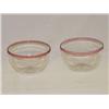 Image 1 : PR. 5 1/4" SANDWICH CUT FINGER BOWLS W/ RUBY BEAD