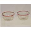 Image 1 : PR. 5 1/4" SANDWICH CUT FINGER BOWLS W/ RUBY BEAD