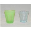 Image 1 : 2 1/2" GREEN OPALESCENT TOY TUMBLER TOGETHER W/ A