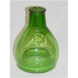 RARE 6 1/2" GREEN BLOWN GLASS FLY TRAP; 